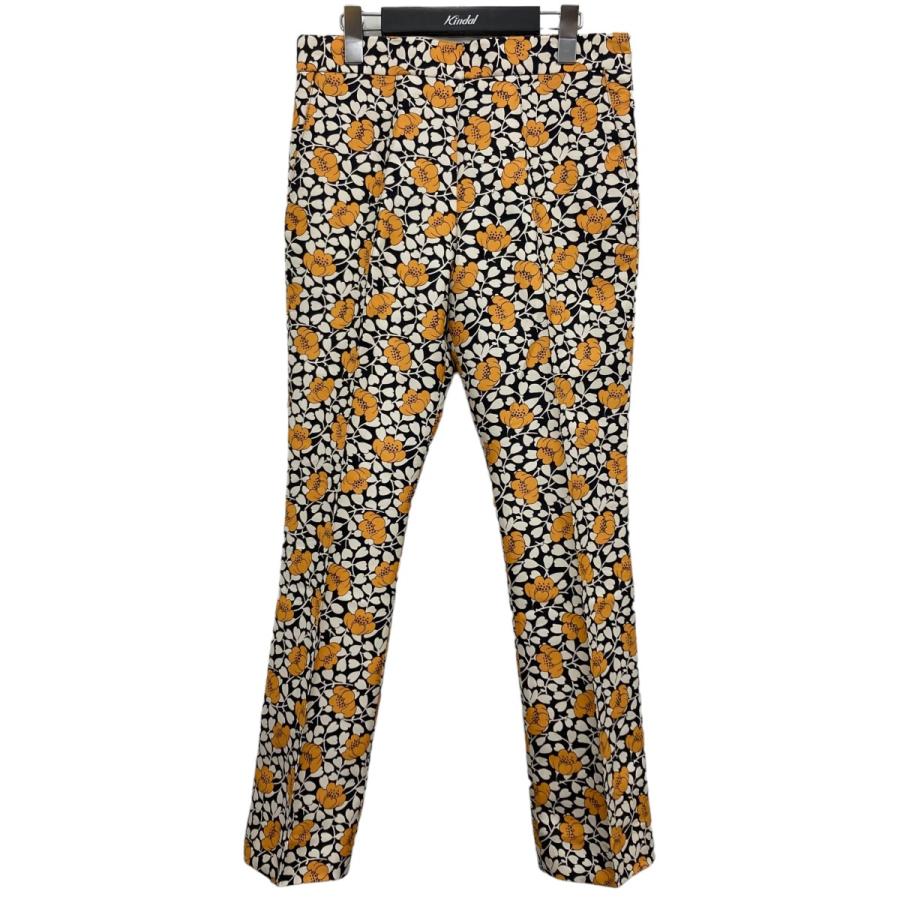 マルニ MARNI 総柄パンツ ブラック×オレンジ サイズ：38  