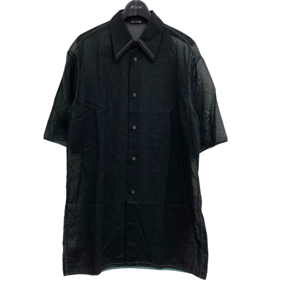 ジルサンダー JIL SANDER 23SS シースルーシャツ ブラック サイズ：37  