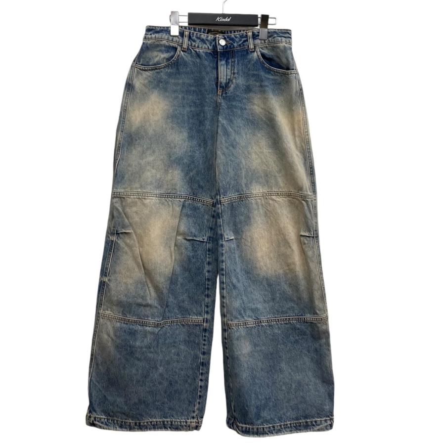 アリーズ ARIES ACID WASH LOW RISE FLARE デニムパンツ インディゴ 