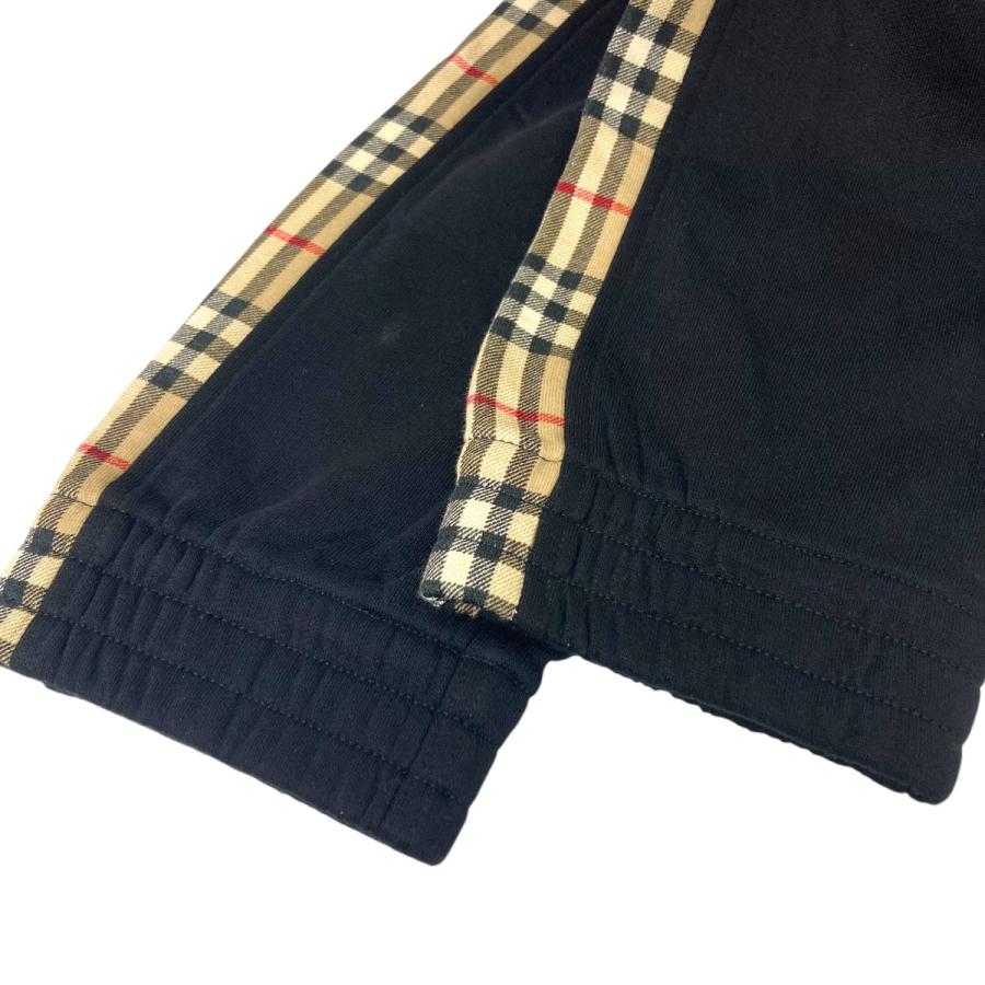 値下げ】BURBERRY サイドチェックスウェットパンツ ブラック サイズ：S 