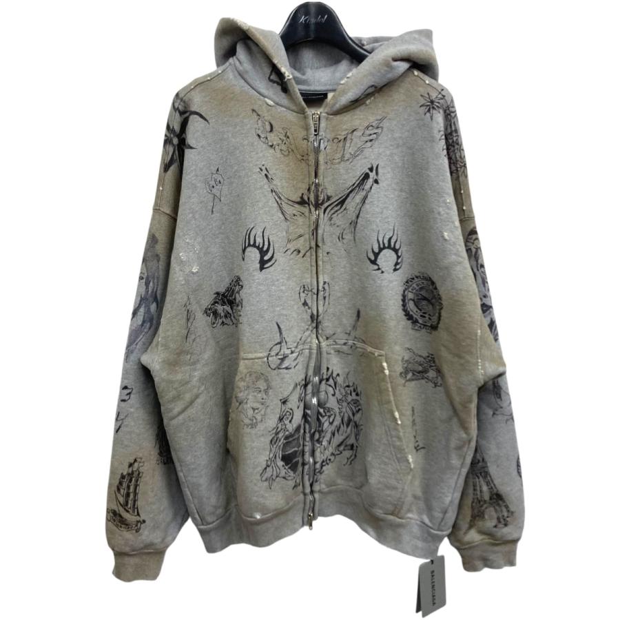 BALENCIAGA バレンシアガ ヴィンテージ加工グラフィックジップ BALENCIAGA バレンシアガ ヴィンテージ加工グラフィックジップ