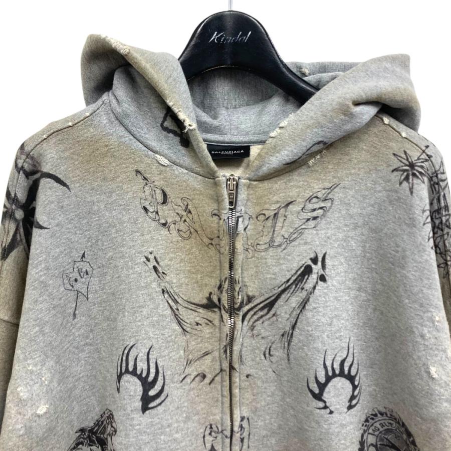 BALENCIAGA バレンシアガ ヴィンテージ加工グラフィックジップ BALENCIAGA バレンシアガ ヴィンテージ加工グラフィックジップ