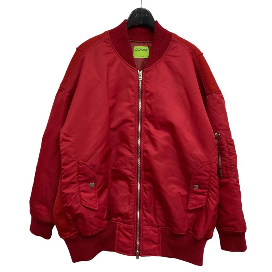 オダカ ODAKHA 23AW プリーツバックMA-1ブルゾン レッド サイズ 