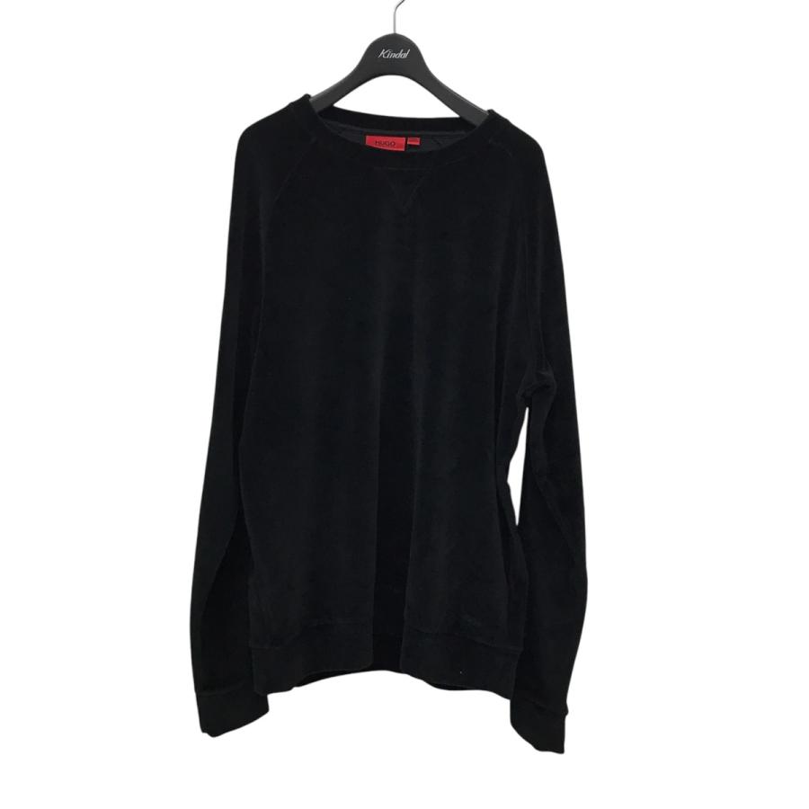 美品！HUGO BOSSヒューゴボス　トレーナー　ブラック　L HUGO BOSS ヒューゴボス ベロアトレーナー ブラック サイズ：M