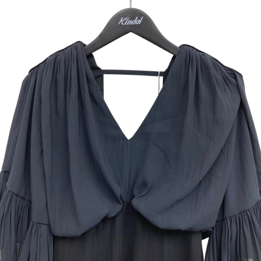 フミエタナカ FUMIE=TANAKA ドロップロングワンピース ブラック