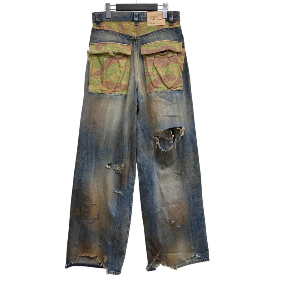 KIDILL 【値下げ】KIDILL ダメージ加工デニムパンツ インディゴ サイズ
