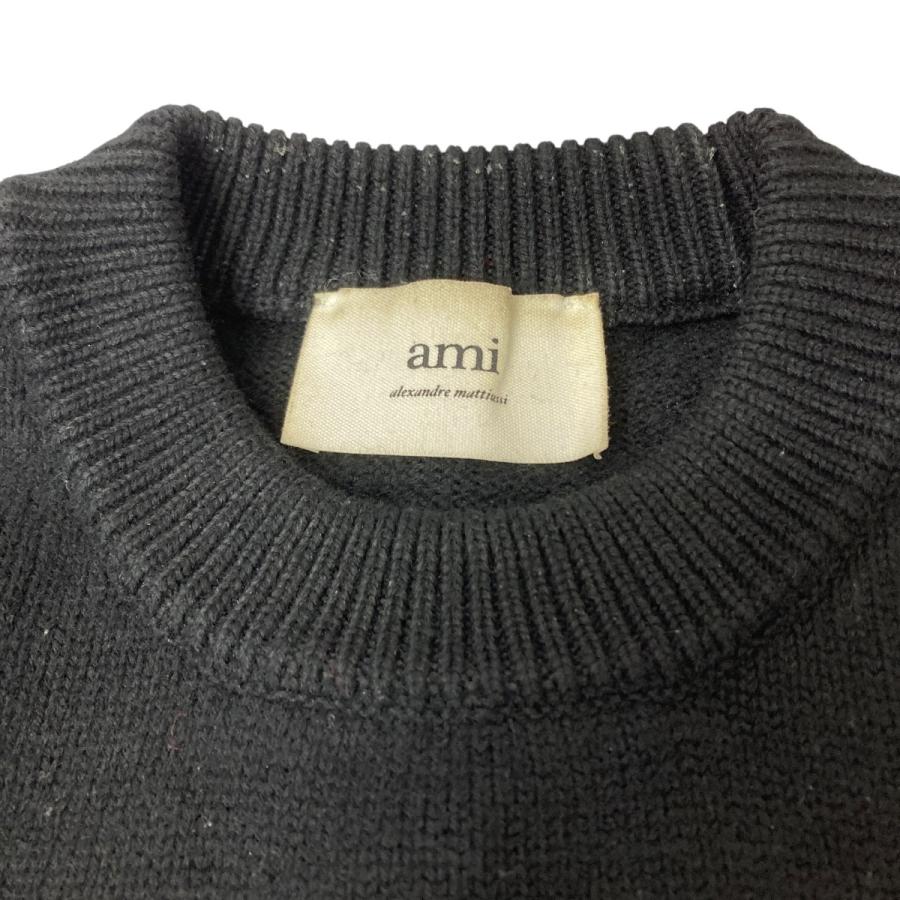 値下げ】AMI PARIS ハートロゴクルーネックニット ブラック サイズ：XS