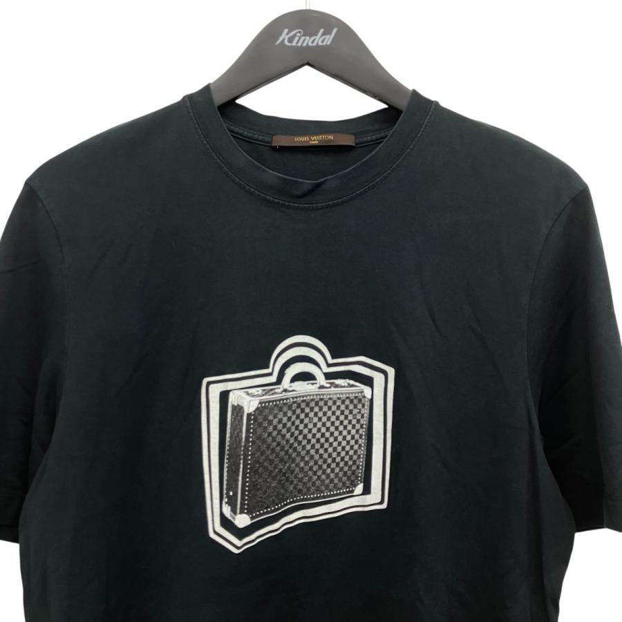 Louis Vuitton ロゴプリント Tシャツ ブラック LOUIS VUITTON（ルイ・ヴィトン） プリントTシャツ ブラック サイズ：M