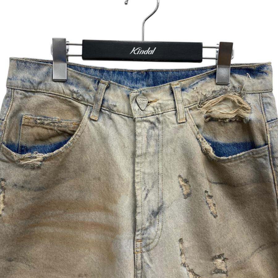値下げ】LILDENIMJEAN ダメージ加工デニムパンツ ライトブルー サイズ