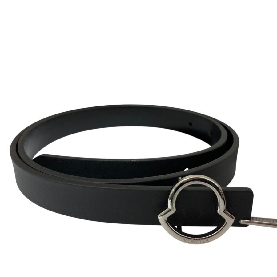 MONCLER（モンクレール） ロゴバックルレザーベルト ブラック サイズ