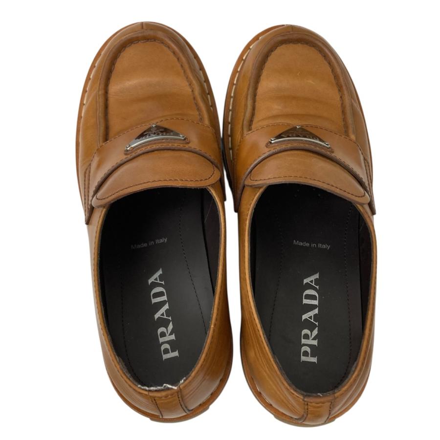 プラダ PRADA ローファー 茶/ベージュ系 レザー #35 プラダ PRADA ローファー 茶/ベージュ系 レザー #35