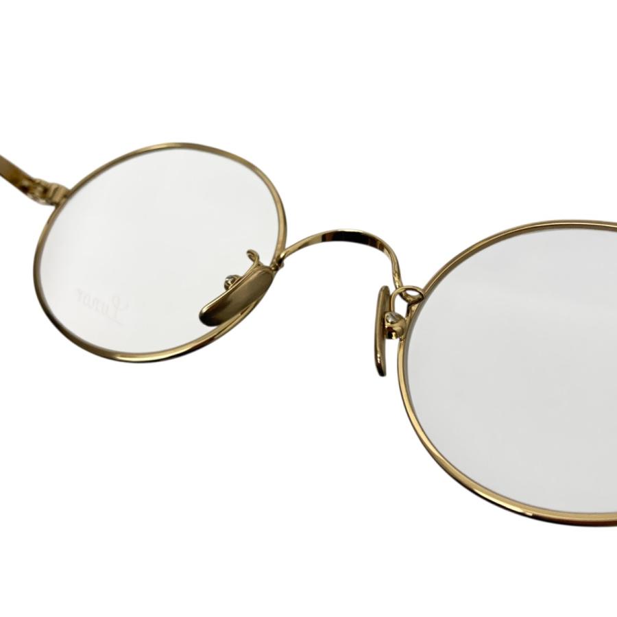 美品 ルノア M5-05 メタルフレーム ラウンド ゴールド 中古伊達メガネ