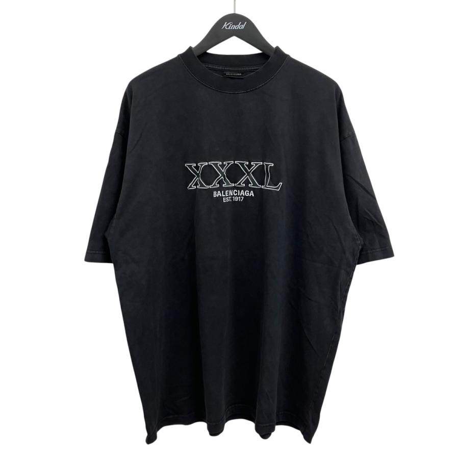 BALENCIAGA XXXL ブラックTシャツ　　サイズ2 BALENCIAGA（バレンシアガ） BALENCIAGA XXXL TEE エンブロイダリー