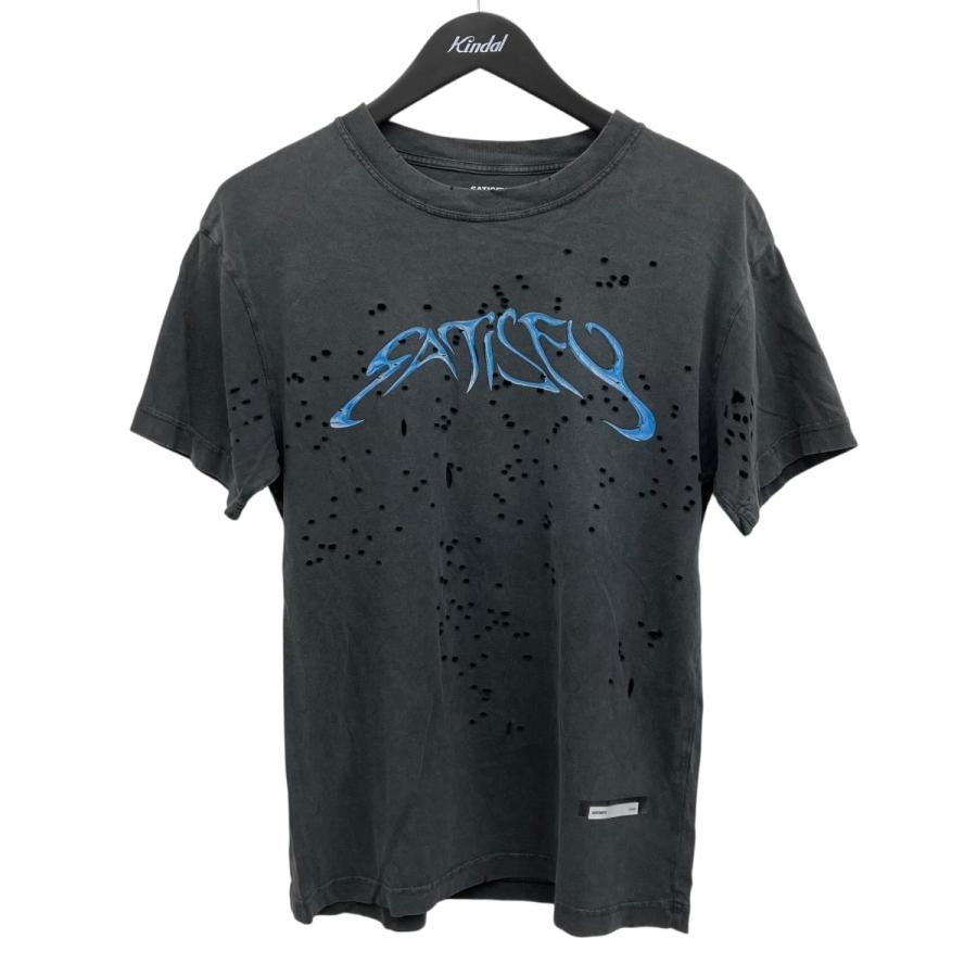 SATISFY サティスファイ メンズ ダメージ Tシャツ グレー系 サティスファイ SATISFY ダメージ加工Tシャツ グレー サイズ：0