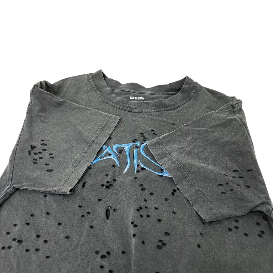 サティスファイ SATISFY ダメージ加工Tシャツ グレー サイズ：0