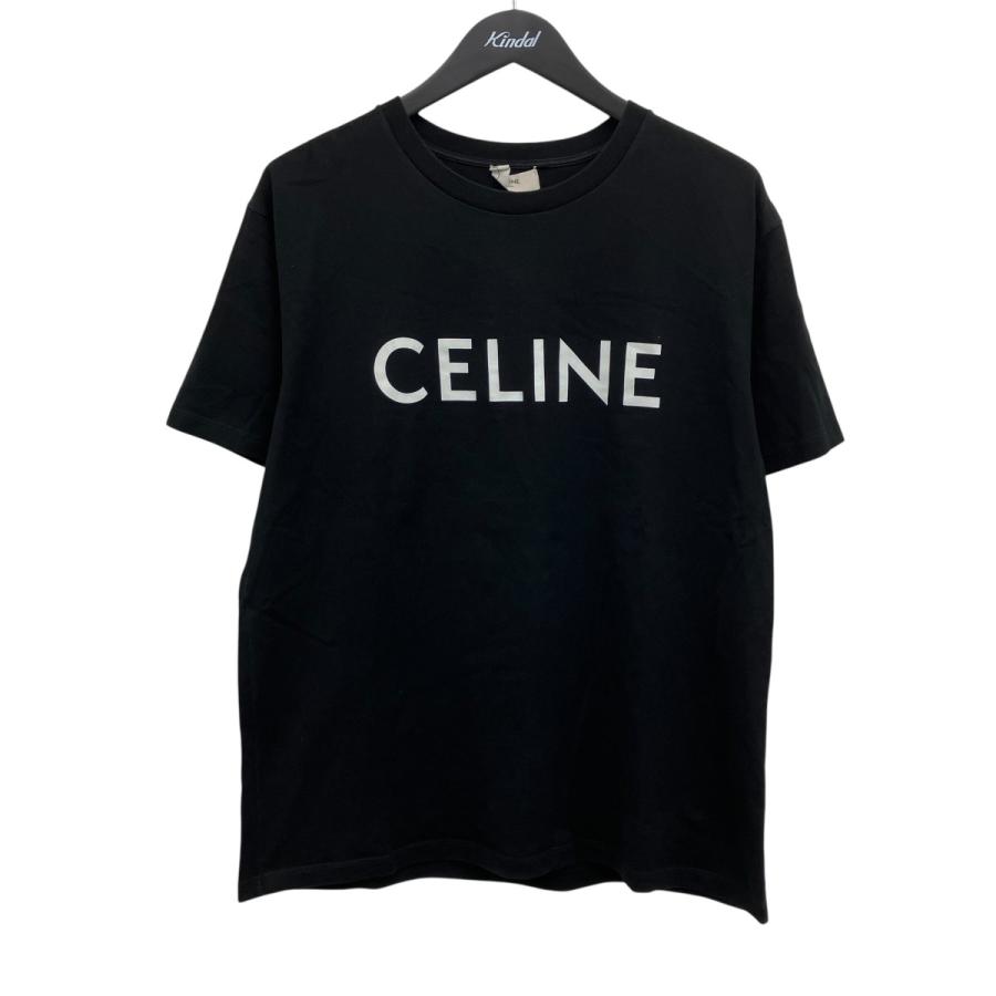 CELINE ロゴプリント Tシャツ ブラック CELINE（セリーヌ） ロゴプリントTシャツ ブラック サイズ：XL
