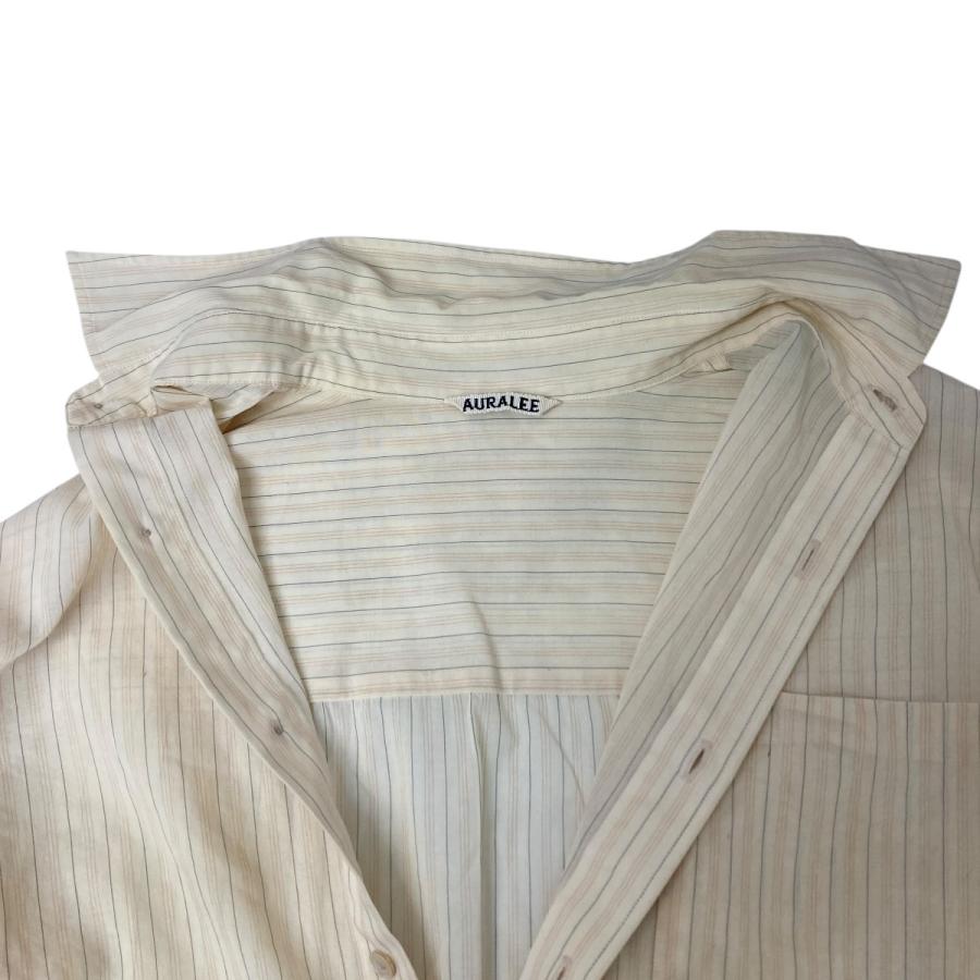AURALEE オーラリー オーガンジーストライプシャツ 2024 S/S】【AURALEE オーラリー】HARD TWIST FINX ORGANDY STRIPE