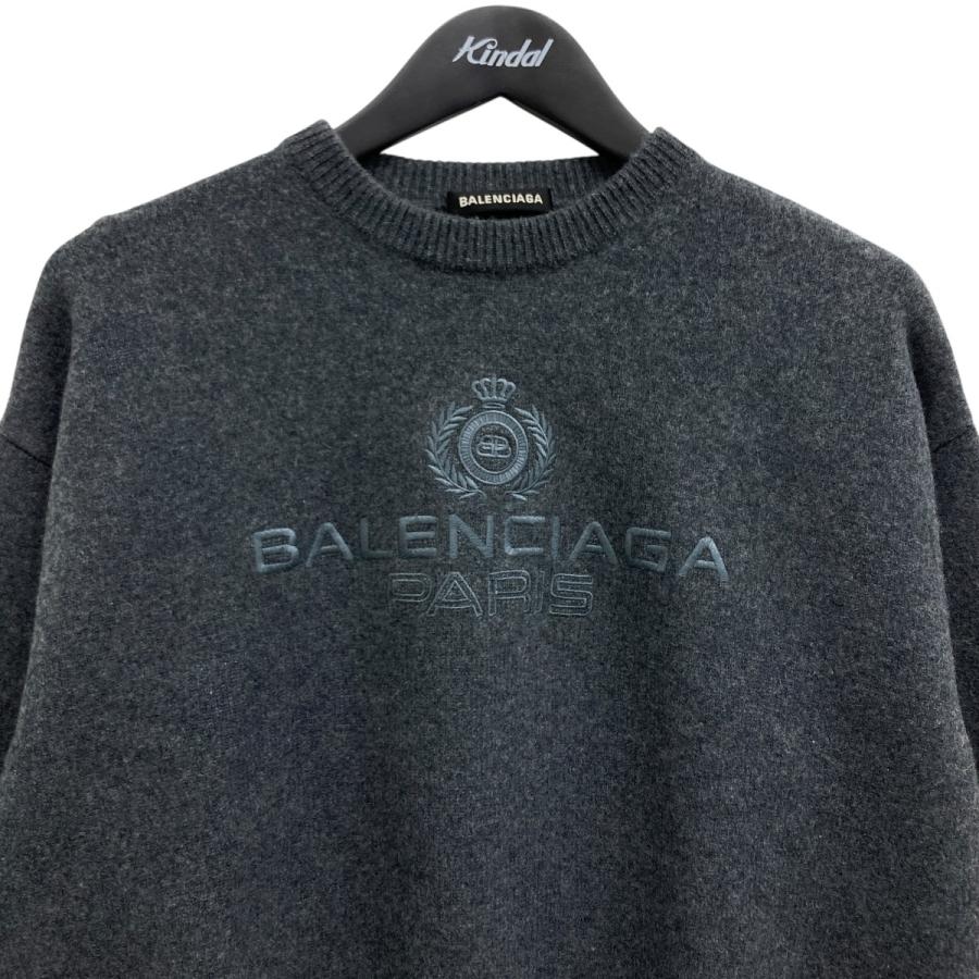 着用1回。BALENCIAGA ロゴクルーネックセーター　Mサイズ相当 BALENCIAGA（バレンシアガ） ニット クルーネック 長袖 ロゴ総柄