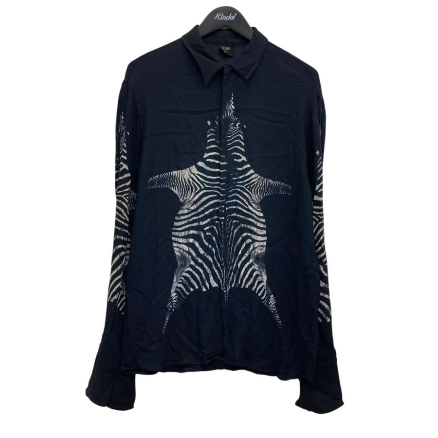 ジャンポールゴルチェHOMME　デザインシャツ　サイズ48　黒 ジャンポールゴルチェオム Jean Paul GAULTIER HOMME ゼブラデザイン