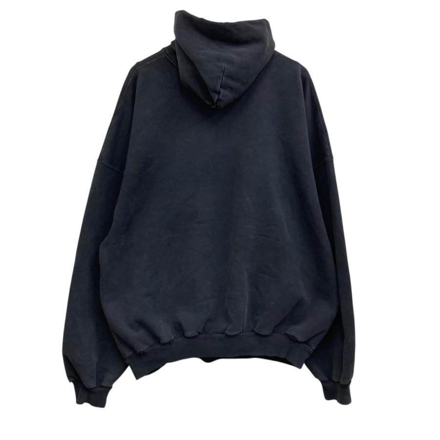 【美品】バレンシアガ ダメージ加工 パーカー オーバーサイズ BALENCIAGA（バレンシアガ） ダメージ加工ロゴプルオーバーパーカー