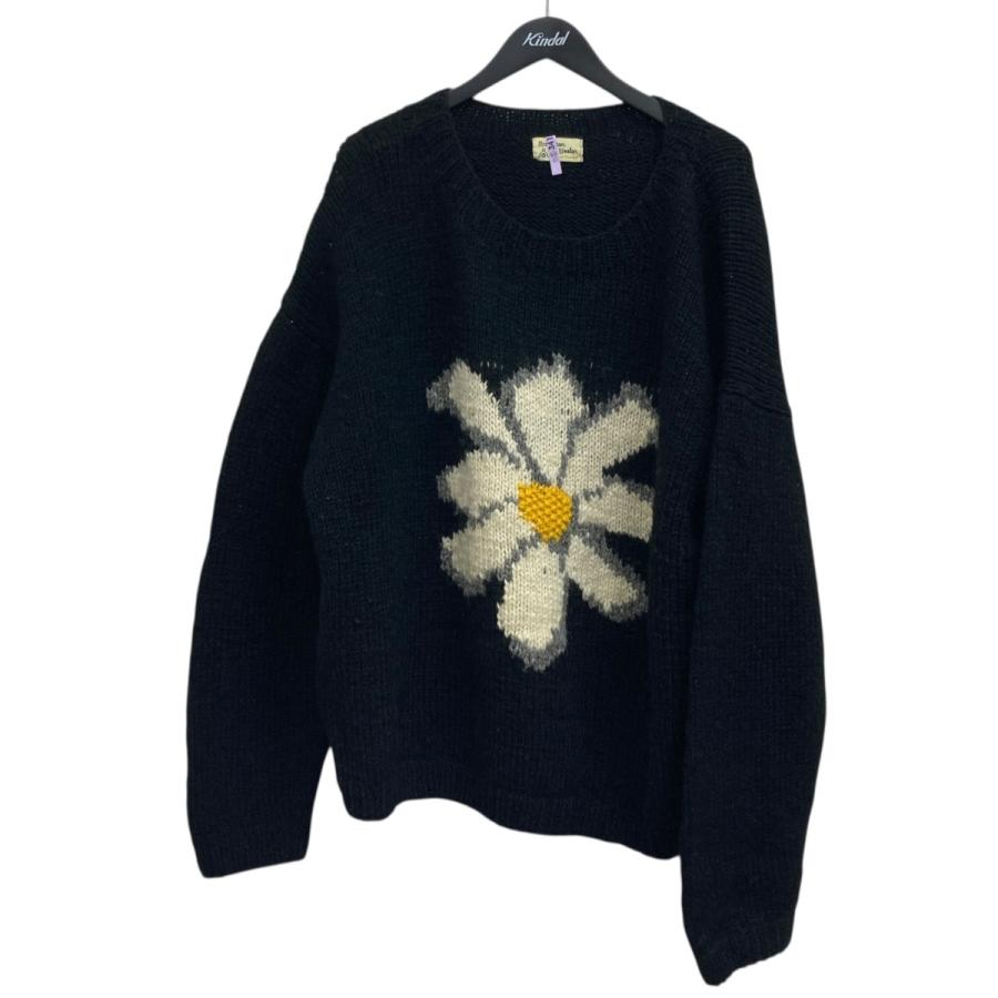 OHGA FLOWER KNIT PULLOVER ブラック MAC MAHON KNITTING フラワーデザインニット ブラック : カインドオル