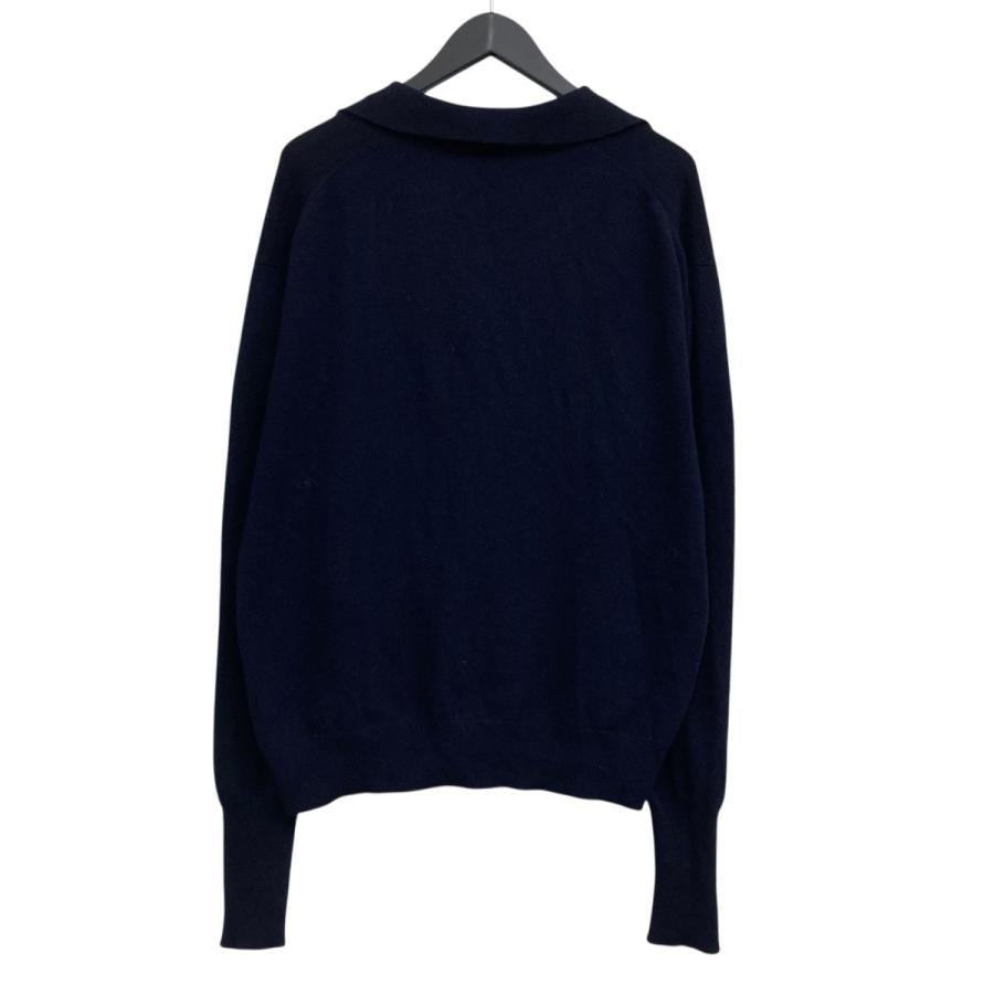 comoli カシミヤ スキッパーポロ ニット ストア NAVY