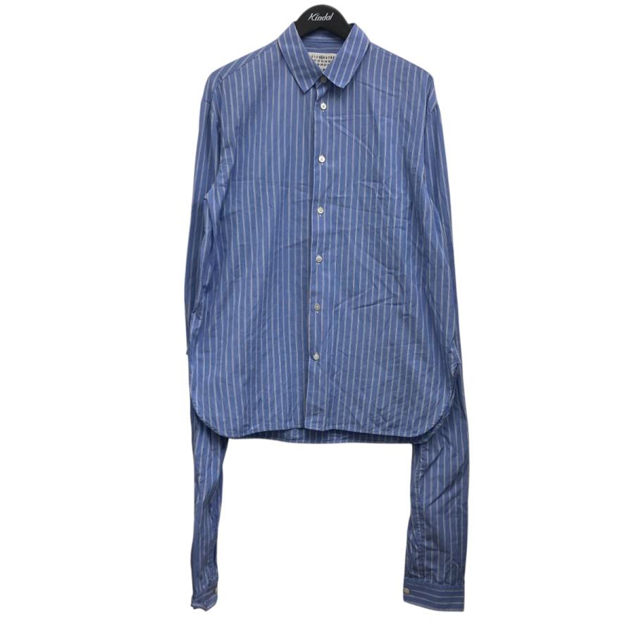 Maison Margiela ブルーストライプ 長袖シャツ　サイズ38 Maison Margiela（メゾンマルジェラ） ロングスリーブストライプシャツ