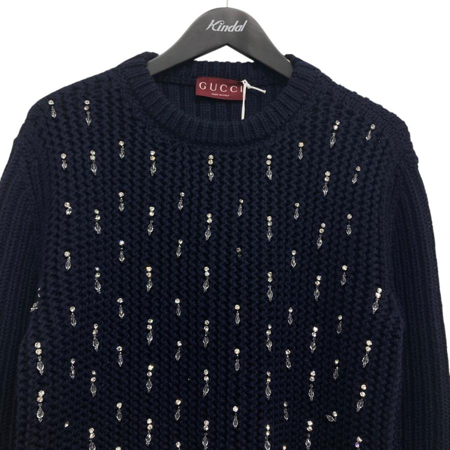 GUCCI（グッチ） ビーズ装飾ニット ネイビー サイズ：S : カインドオル