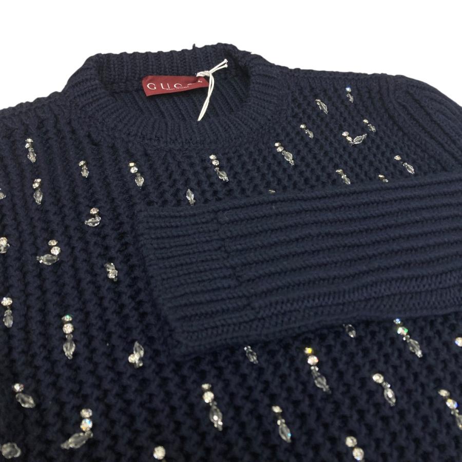 GUCCI（グッチ） ビーズ装飾ニット ネイビー サイズ：S : カインドオル