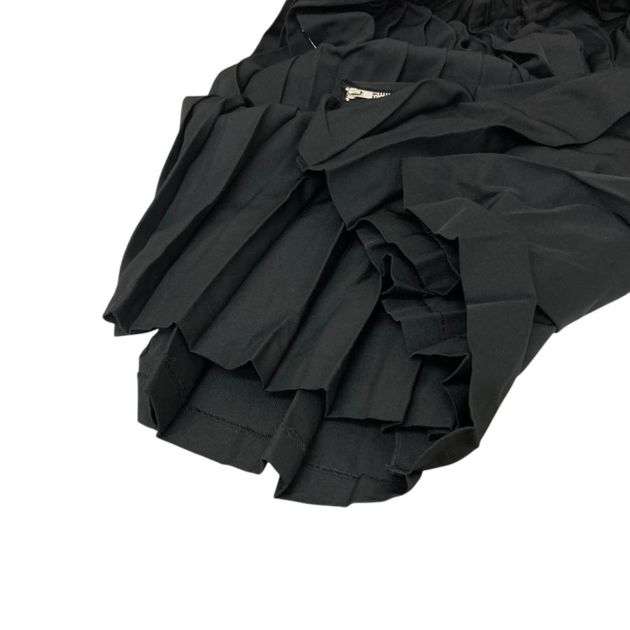 コムコム コムデギャルソン ポリエステル縮絨 巻きスカート ひざ丈 フリル BLACK COMME des GARCONS 【値下げ】BLACK ポリエステル縮絨ドロー