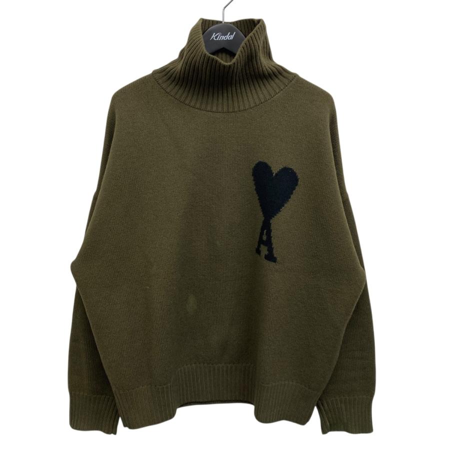 【新品未使用】AMI PARIS　アミパリス グリーン タートルネックセーター アミパリス AMI PARIS タートルネックニット オリーブ サイズ：M