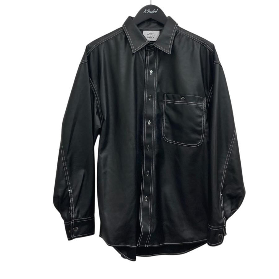 ベイシックス BASICKS BOYFRIEND GIRLFRIEND SHIRT フェイクレザー