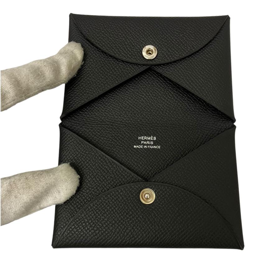 HERMES カルヴィ　ブラック カードケース HERMES（エルメス） カルヴィカードケース ブラック サイズ