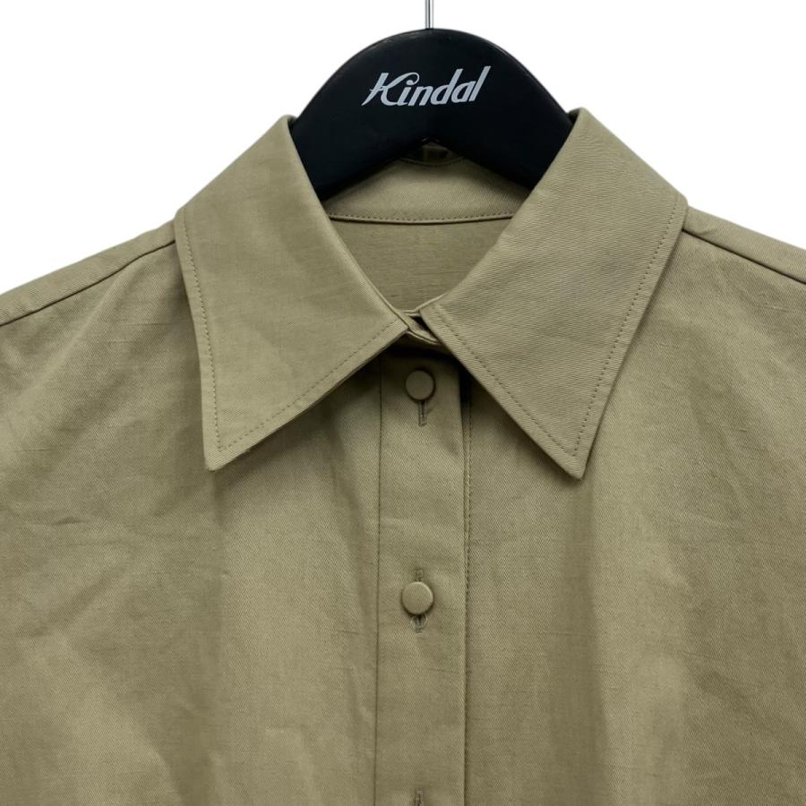 ヴァレンチノ VALENTINO V GOLD COTTON AND LINEN SHIRT V金具シャツワンピース ベージュ サイズ：36_2