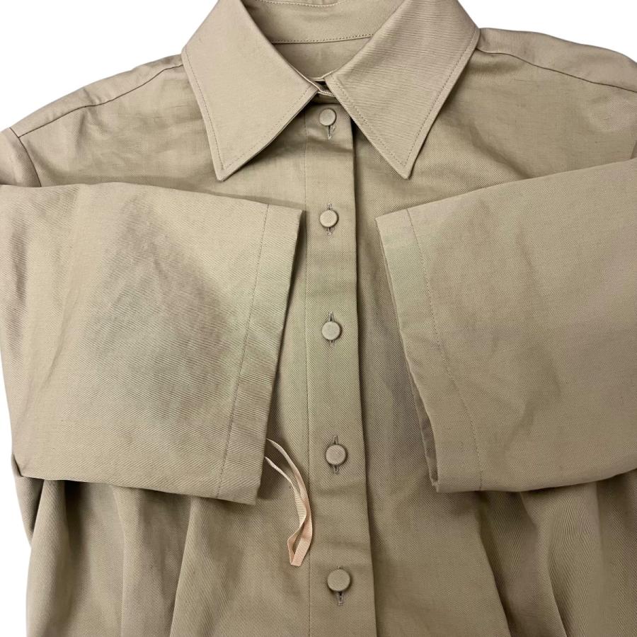 ヴァレンチノ VALENTINO V GOLD COTTON AND LINEN SHIRT V金具シャツワンピース ベージュ サイズ：36_3