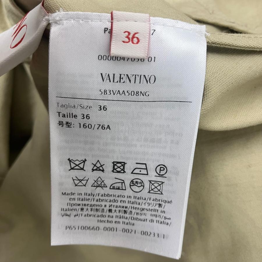 ヴァレンチノ VALENTINO V GOLD COTTON AND LINEN SHIRT V金具シャツワンピース ベージュ サイズ：36_5