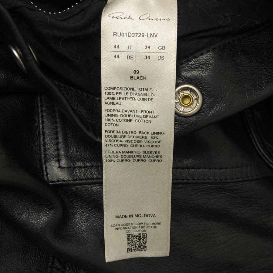 Rick Owens（リック・オウエンス） レザーシャツ ブラック サイズ：44