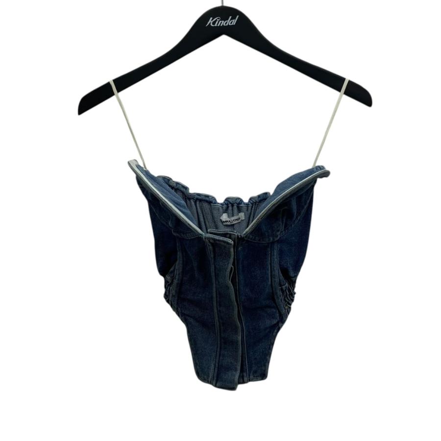 【値下げ】FUMIKA UCHIDA STRETCH DENIM BUSTIER ストレッチデニムビスチェ インディゴ サイズ：36 (渋谷神南店)