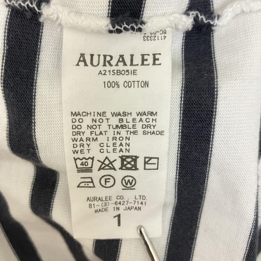 IENA×AURALEE 長袖ボーダーカットソー ホワイト×ネイビー 【公式通販】