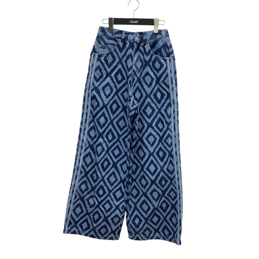 adidas（アディダス） adidas×FARM Rio 総柄 サイドラインデニムパンツ