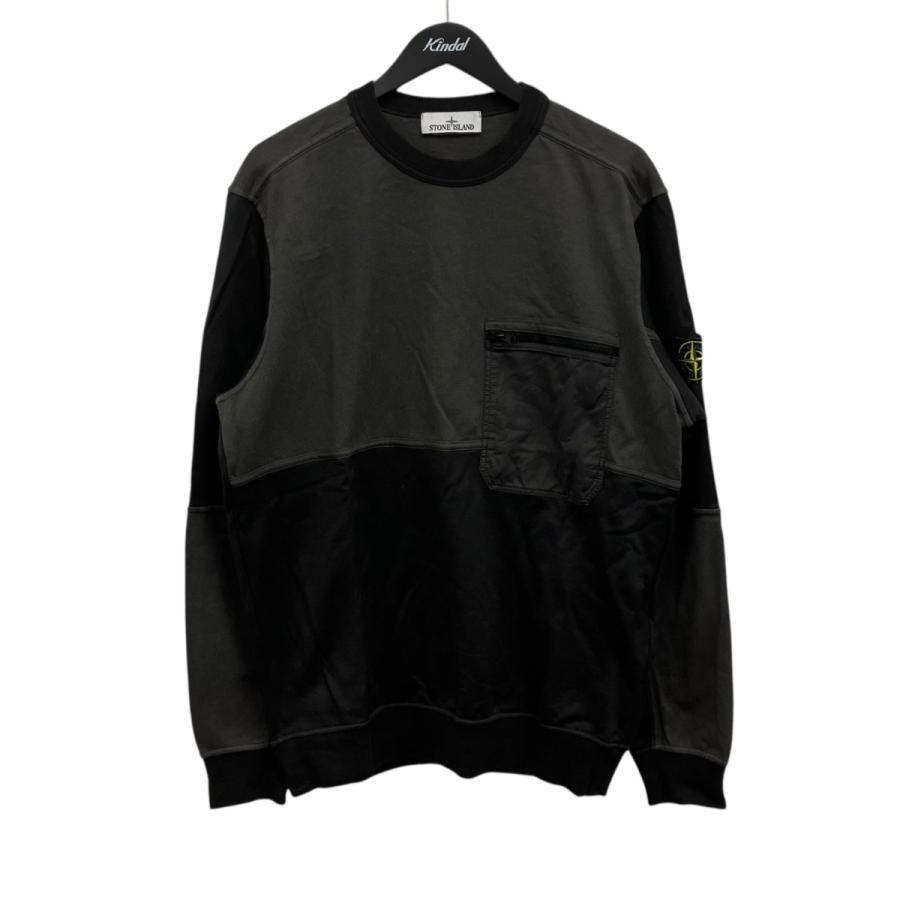 ストーンアイランド クルーネック スウェット M グレー 美品 STONE ISLAND（ストーン アイランド） クルーネックスウェット グレー
