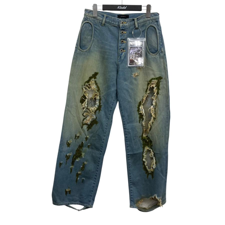 値下げ】LITTLE BEDROOM warp hole denim moss Ver． デニムパンツ 