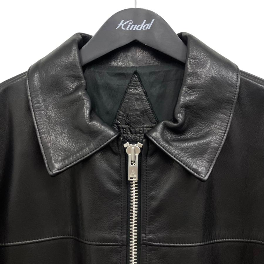 エーレザー A LEATHER ジップレザージャケット ブラック サイズ：54の画像