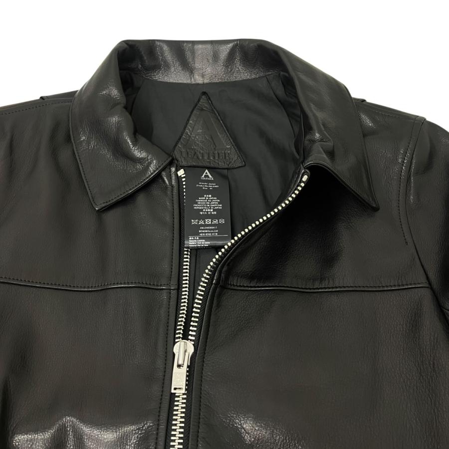エーレザー A LEATHER ジップレザージャケット ブラック サイズ：54の画像