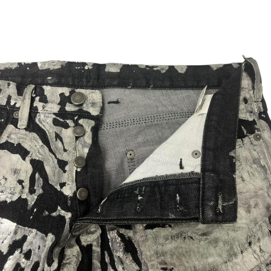 ニールバレット NEIL BARRETT Neil Barrett silver coating denim シルバーペイントコーティングデニム ライ