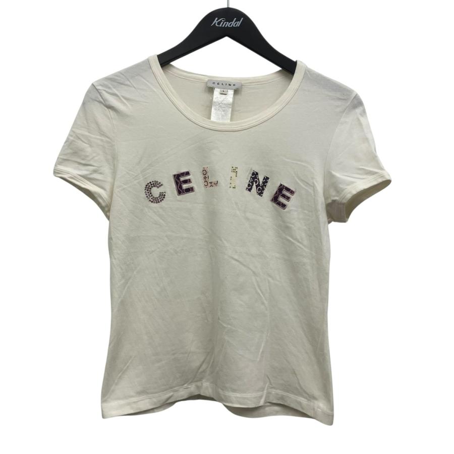 CELINE セリーヌ ロゴ ティーシャツ ホワイト サイズS CELINE（セリーヌ） ロゴTシャツ ホワイト サイズ：L : カインドオル