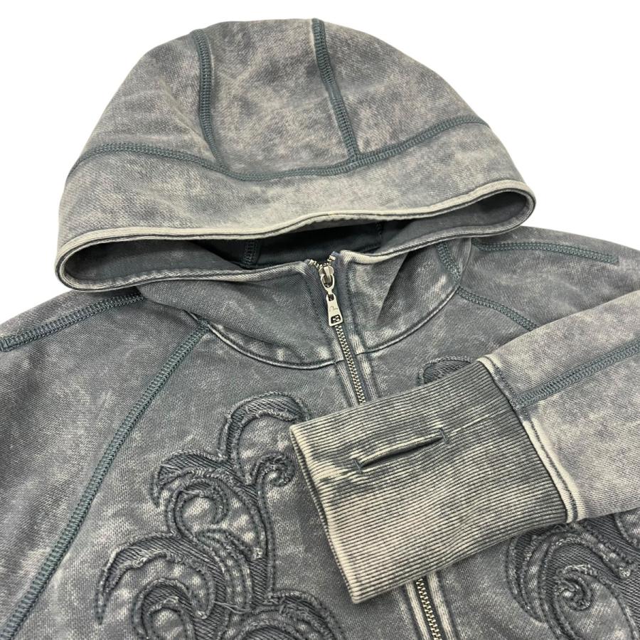エヴィス EVISU リバースファブリッククロップドジップパーカー グレー 