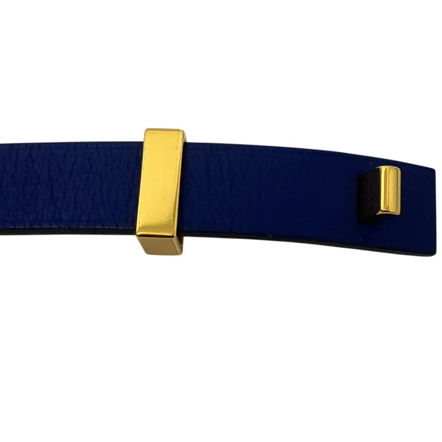 HERMES ブレスレット レザー ブルー HERMES（エルメス） レザーブレスレット ブルー サイズ