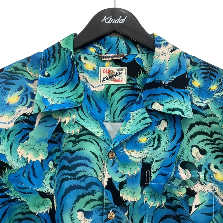 カラク KARAKU 総柄シャツ ブルー サイズ：2XL : カインドオルYahoo!店