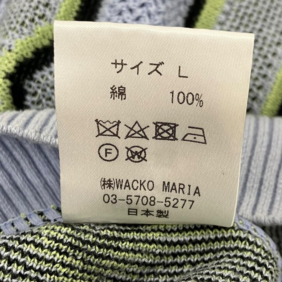 L*様 美品展示品ワコマリア WACKO MARIA（ワコマリア） ニットポロシャツ ブルー サイズ：L